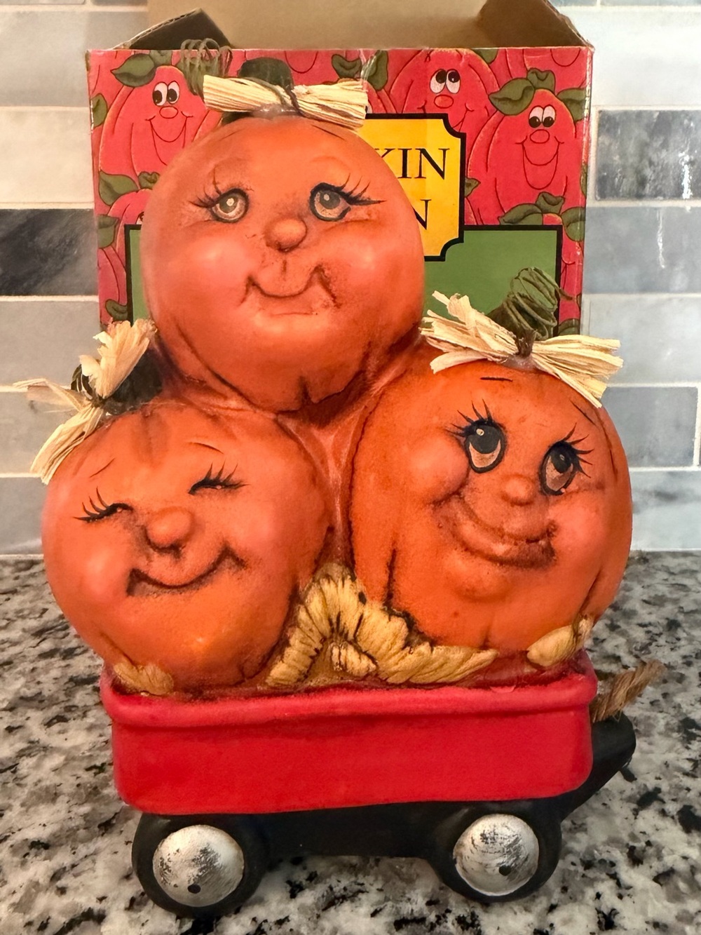 Pumpkin Wagon Trio - Orange Decorative Accent